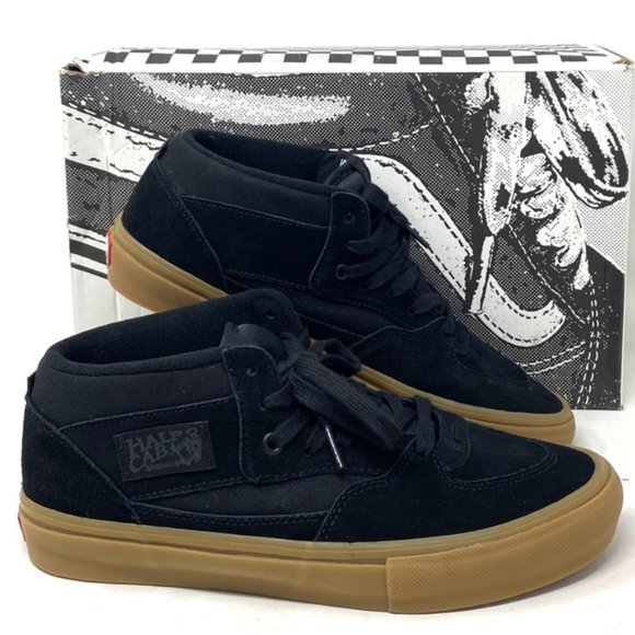 VANS Skate Half Cab Shoes Mid Top For Women Suede Sneakers Black Gum VN0A5FCDB9M - Picture 1 of 11